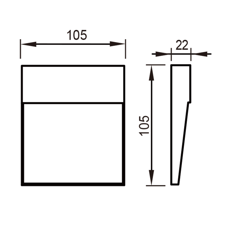 Wandleuchte LED 10x10cm Anthrazit