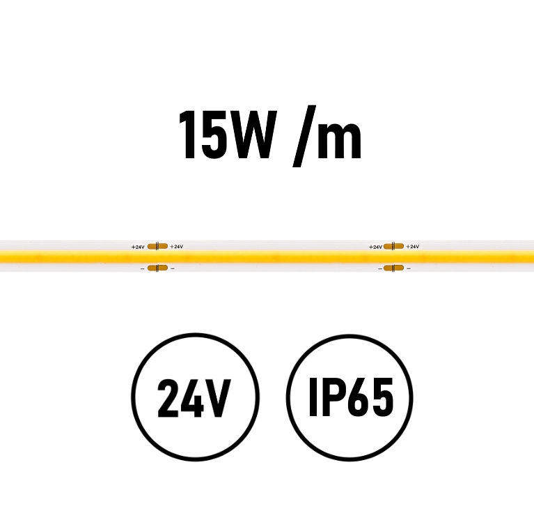 LED Streifen COB 15W IP65 24V