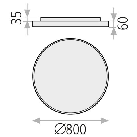 LED Deckenleuchte dir/ind. Ø80 weiß