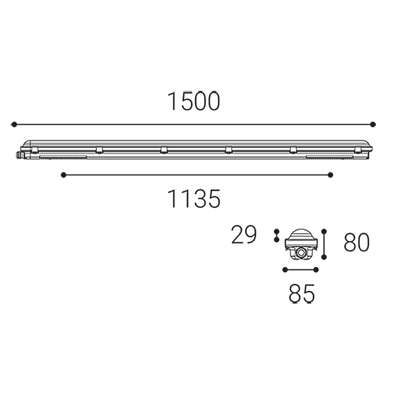 LED Feuchtraumleuchte PRO 150cm 29-52W CCT