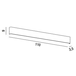 LED Wandleuchte weiß 110cm 36W 3000K