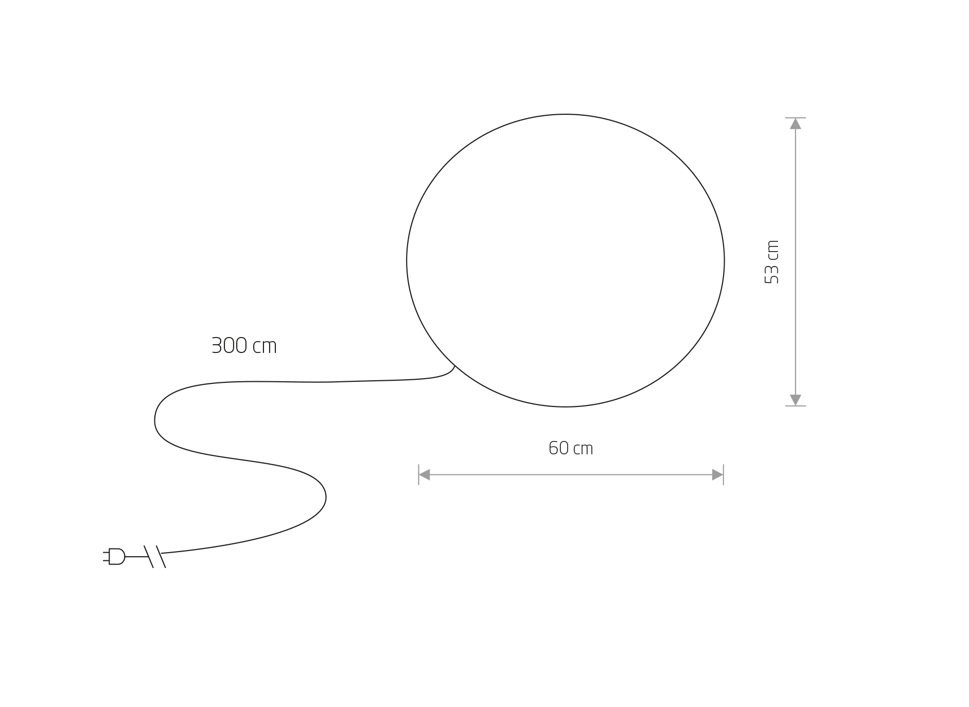 Kugelleuchte Ø60cm IP65 1xE27