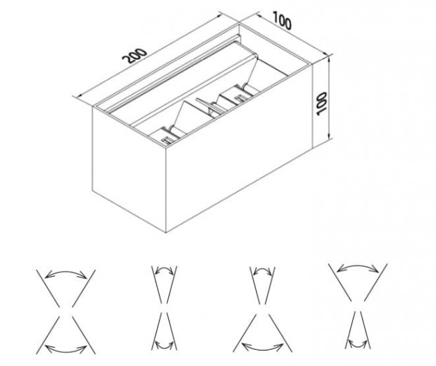 LED Wandleuchte IP54 anthrazit