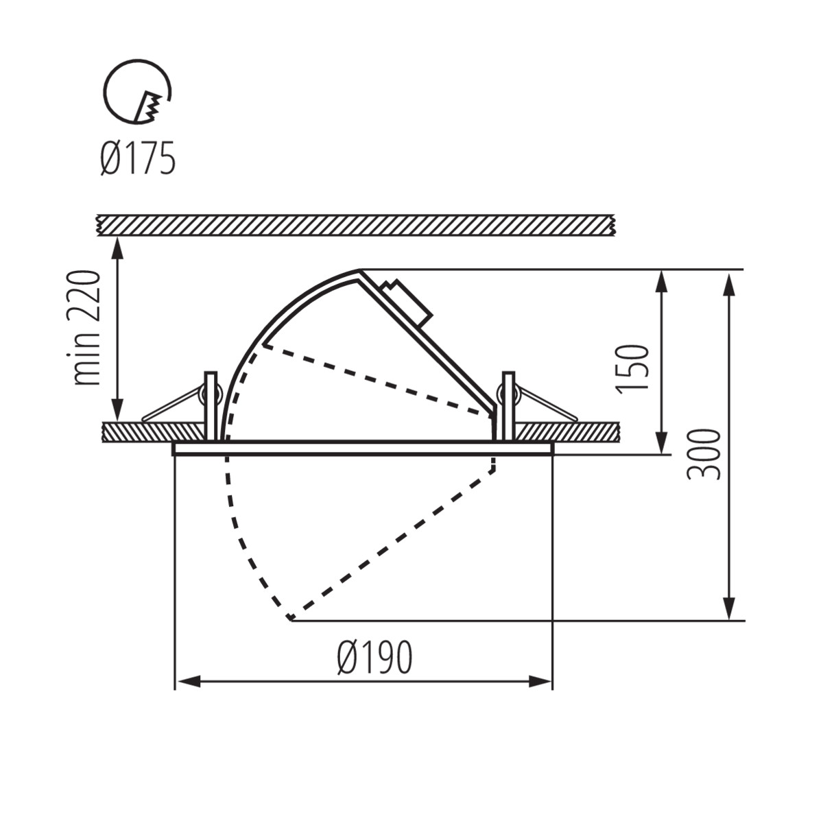 Einbauleuchte LED 23W ausziehbar weiß