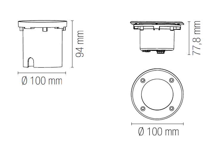 LED Bodeneinbau silber 8W 3000K 30° Ø10cm IP67