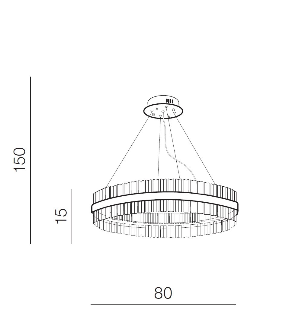 LED Kronleuchter Ø80 50W 3000K