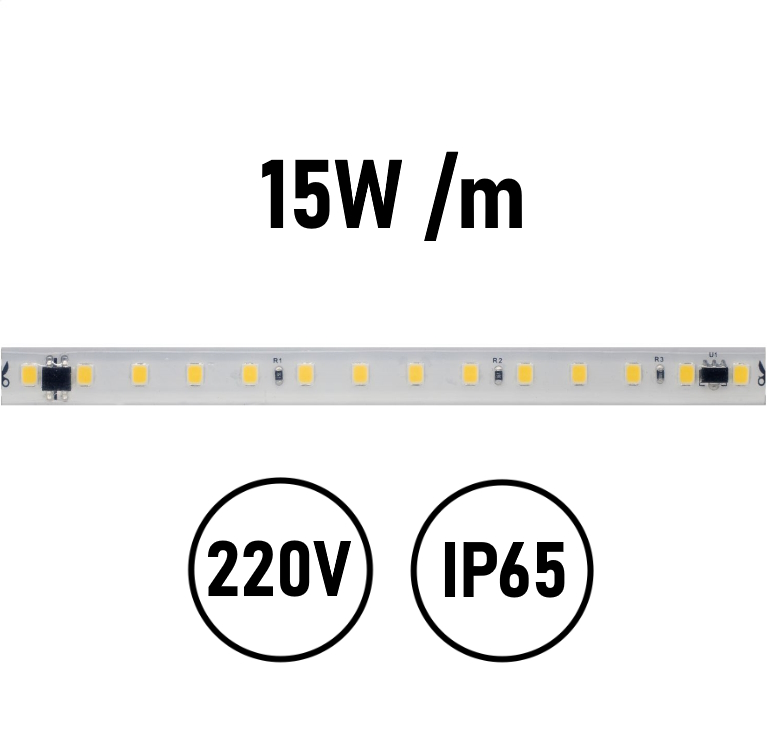 LED Streifen 220V 15W IP65