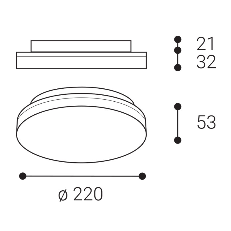 LED Deckenleuchte Ø22 IP54 weiß CCT