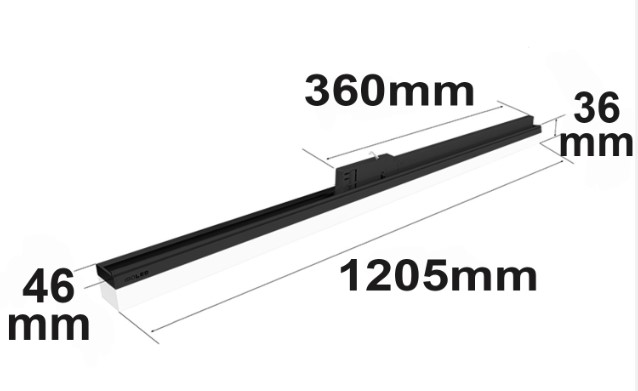 LED Linearleuchte 3PH 120cm 40W 3000K schwarz