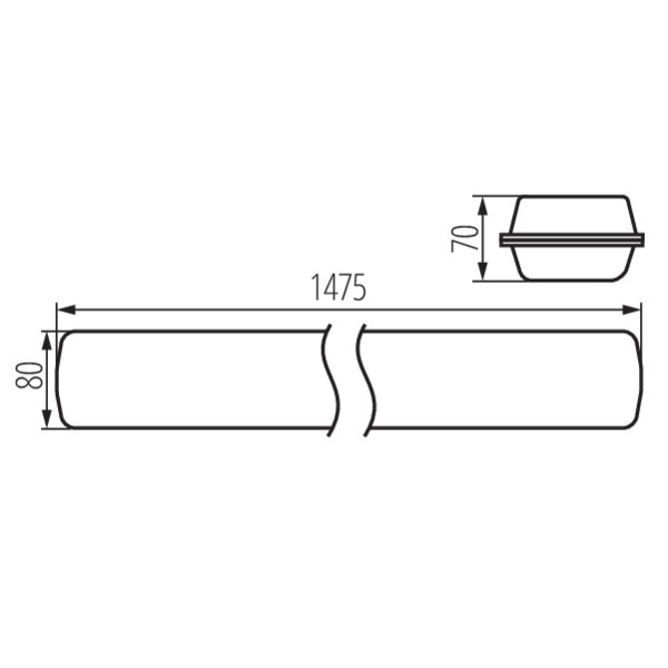 LED Feuchtraumleuchte 48W 4000K 148cm