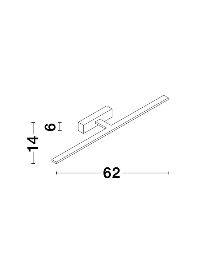 LED Spiegelleuchte weiß 62cm 3000K
