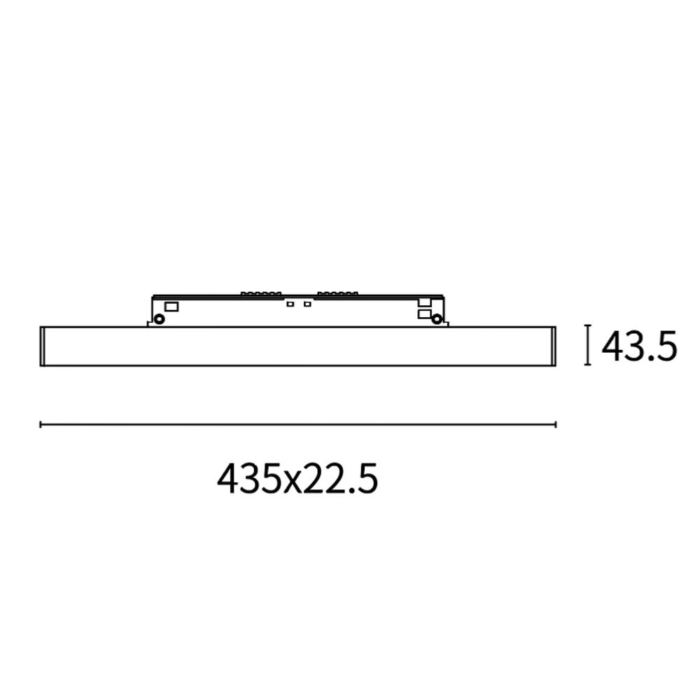 48V-Leuchte 44cm 3000K Linsenoptik