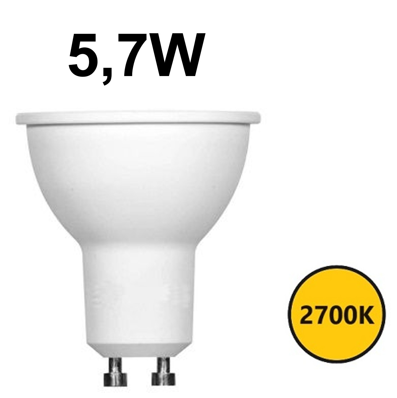 LED GU10 weiß 5,7W 2700K 110°