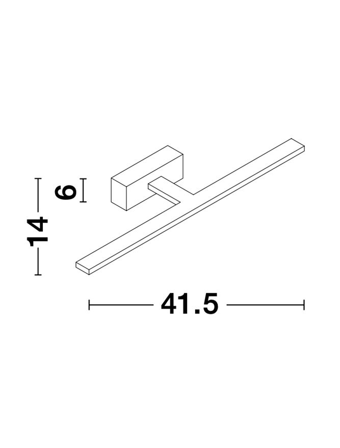 LED Spiegelleuchte schwarz41,5cm 3000K