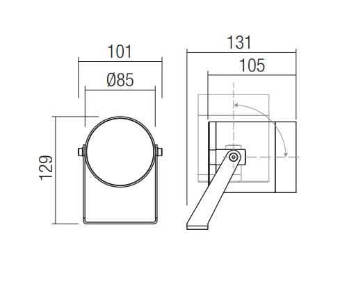 Faretto a LED antracite IP65