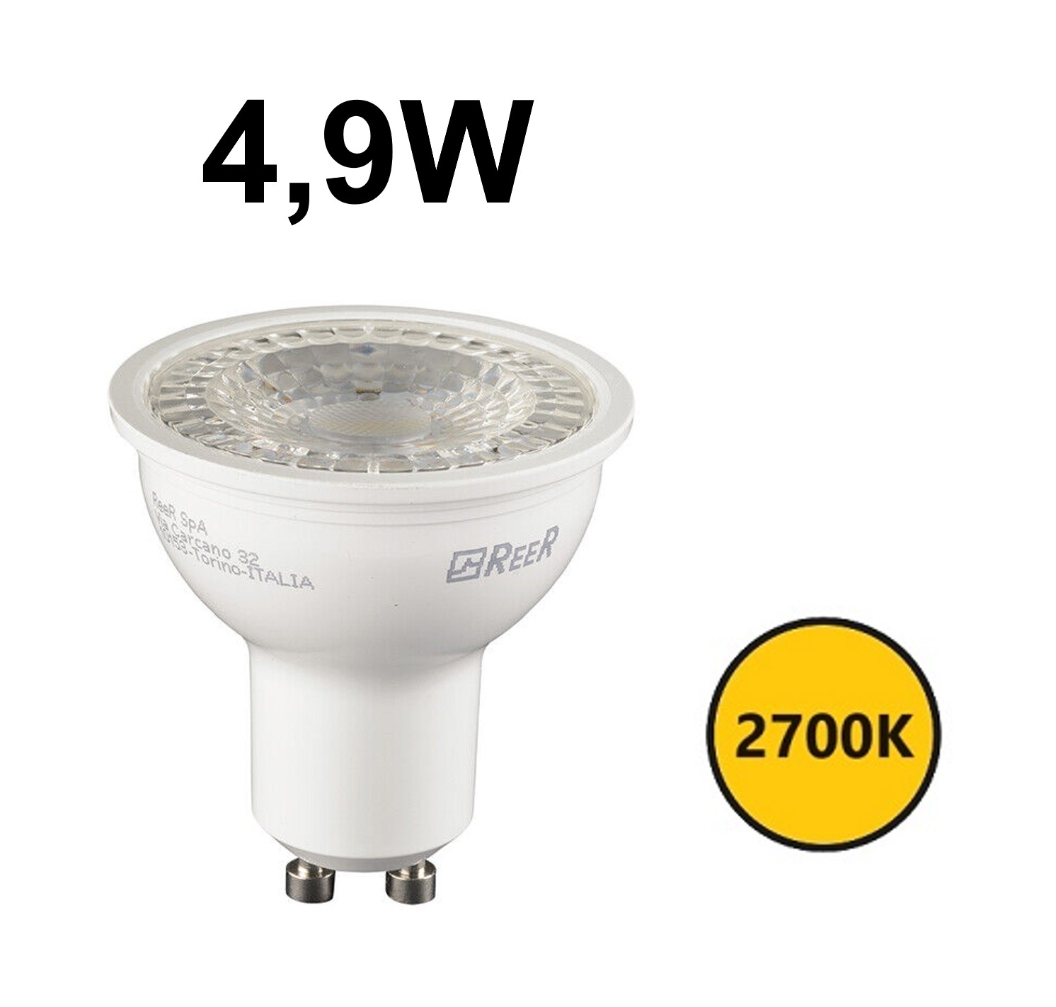 LED GU10 weiß 4,9W 2700K 60°