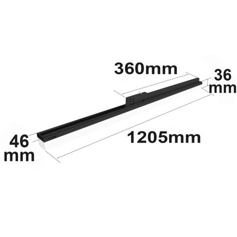 LED Linearleuchte 3PH 120cm 40W 4000K schwarz