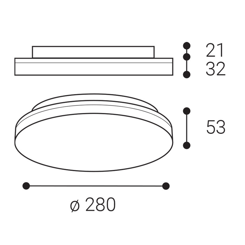 LED Deckenleuchte Ø28 IP54 weiß CCT