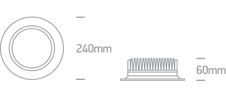 LED Einbau 30W CCT Ø24cm schwarz