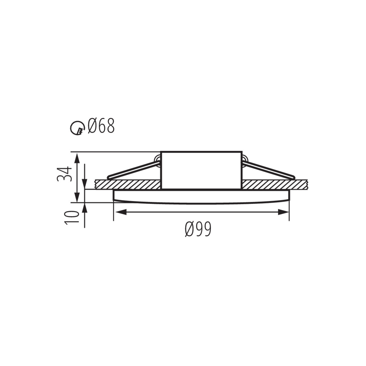 Einbaustrahler GU10 IP65 weiß Ø99