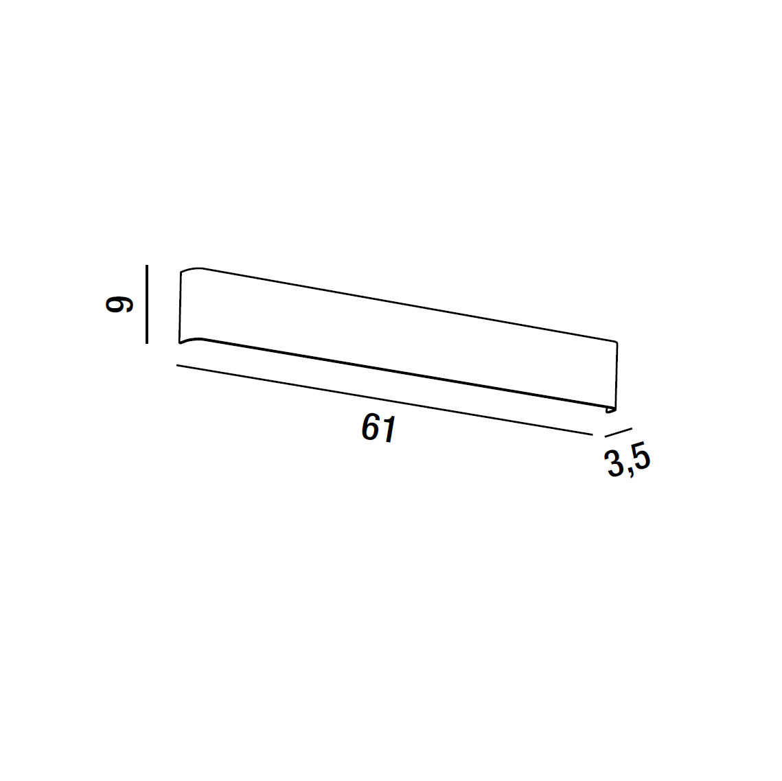 LED Wandleuchte weiß 61cm 20W 3000K