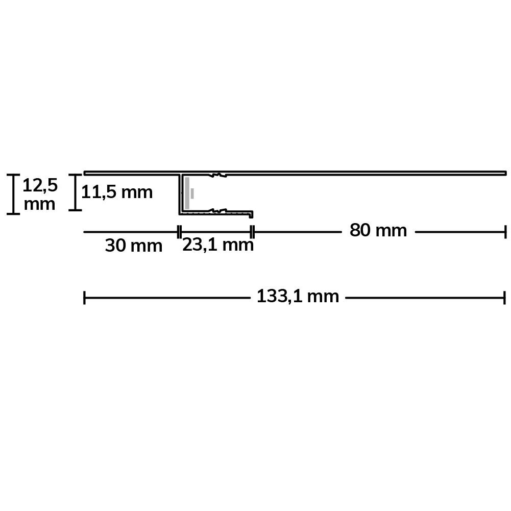 LED Trockenbauprofil Schattenfuge 80