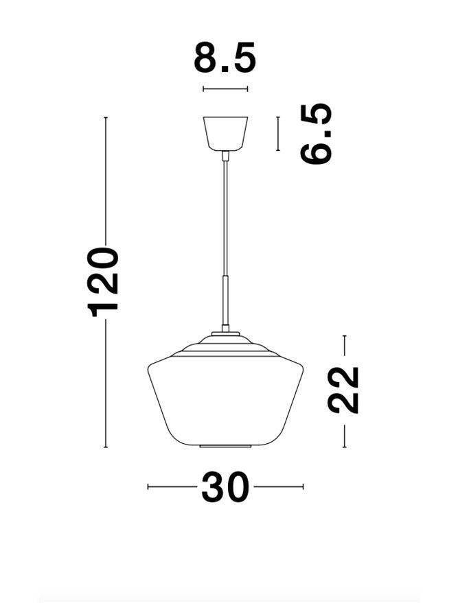 Hängeleuchte Rauchglas Ø30