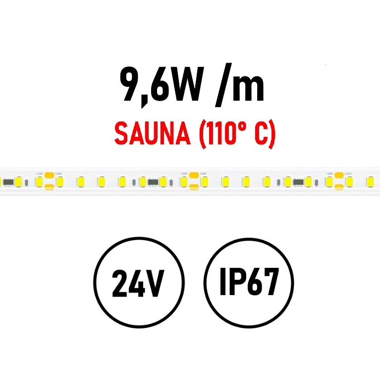 LED Streifen SAUNA 9,6W 2700K IP67 24V