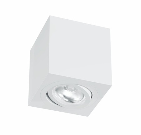 faretto da superficie GU10 bianco 8x8