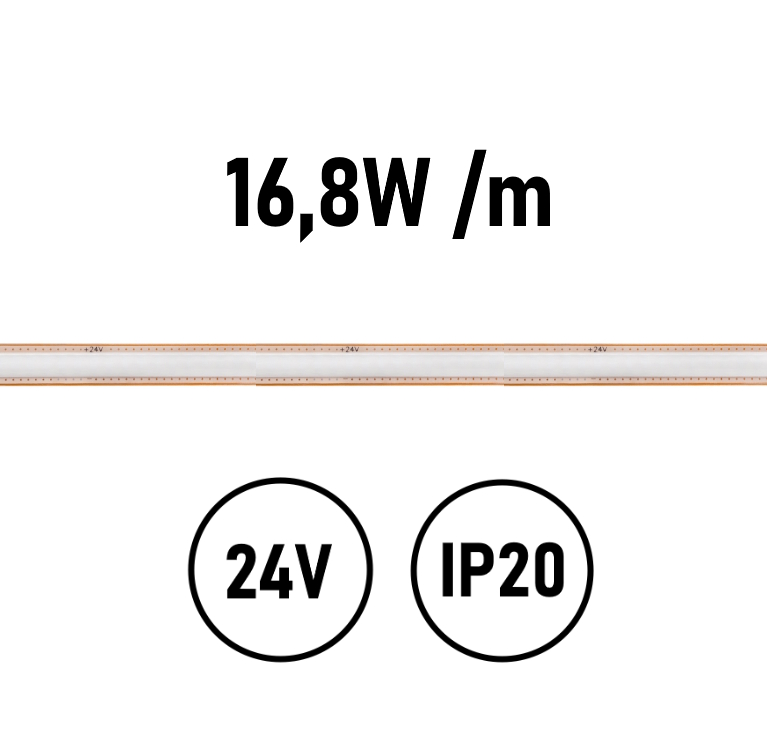 Striscia LED COB 16,8W IP20 24V