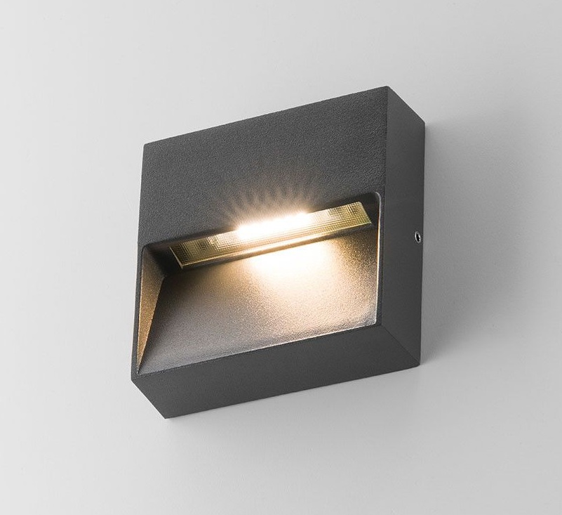 Applique LED IP54 antracite 10x10cm