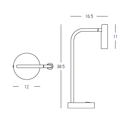 Tischleuchte LED schwarz H.38,5cm 2,5W