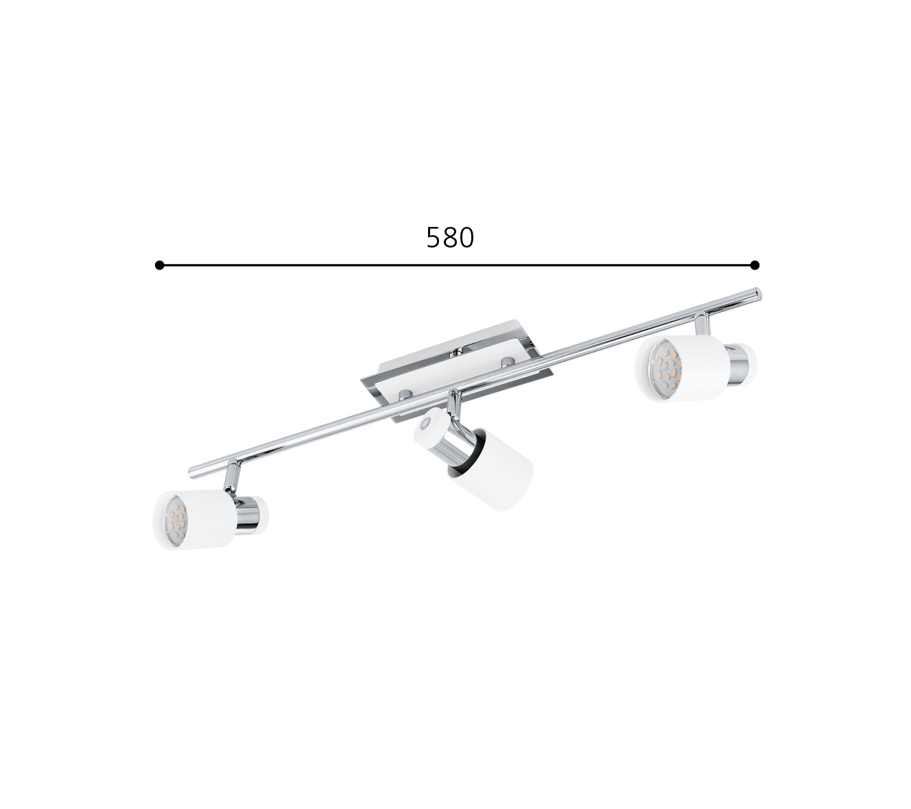 Strahler Chrom/weiß 3xGU10