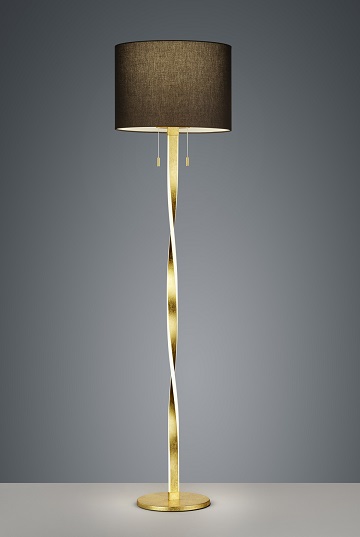 Stehleuchte LED Textil gold/schwarz 1xE27