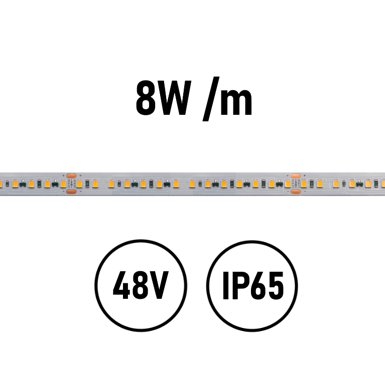 LED Streifen 8W IP65 48V