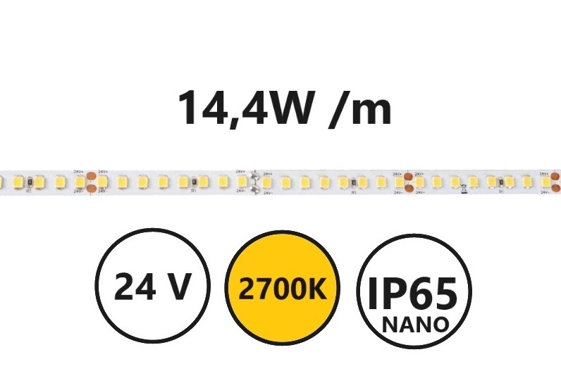 LED Streifen 14,4W 2700K IP65-NANO 24V