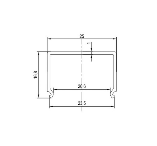 LED Profil 25x10,6mm inkl. U-Abd.