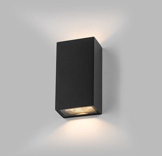 LED Wandleuchte IP54 anthrazit 9x16cm