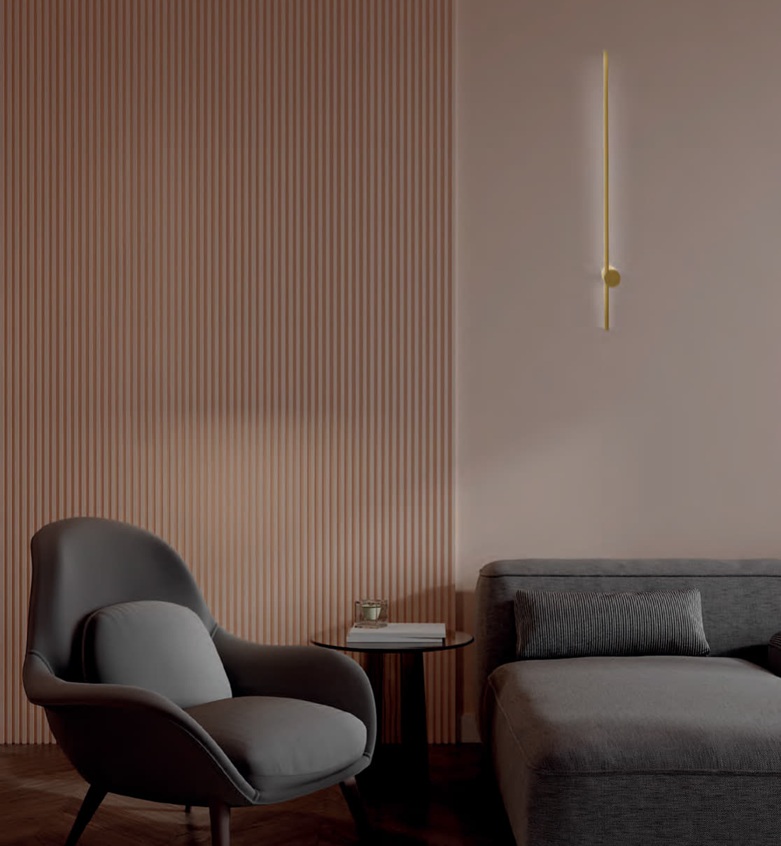 LED Wandleuchte Stab 3000K gold