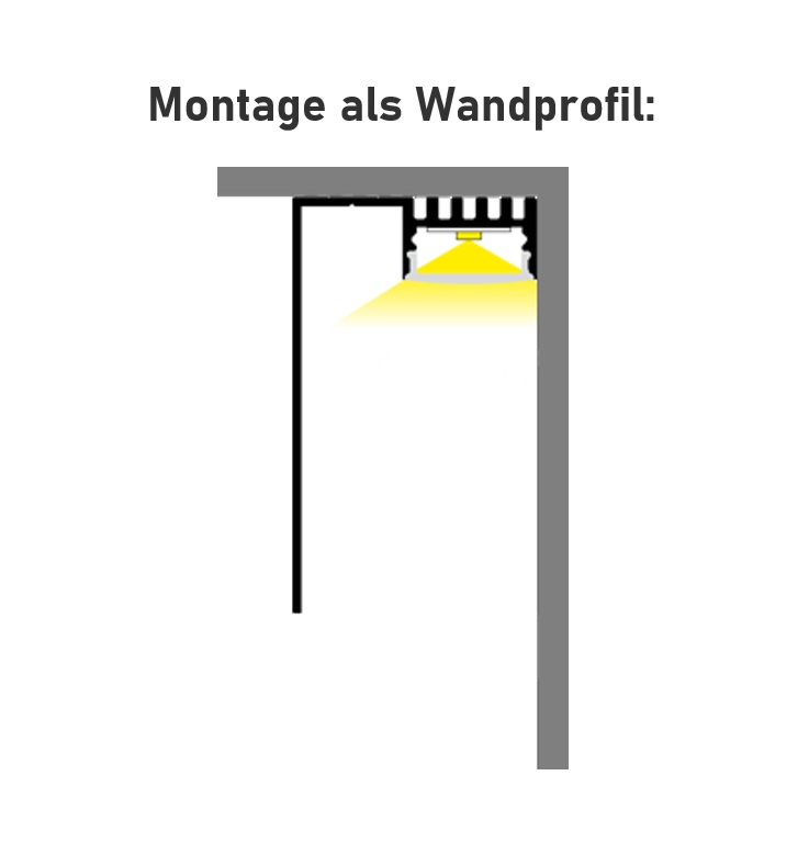 Wandprofil mit Blende Alu
