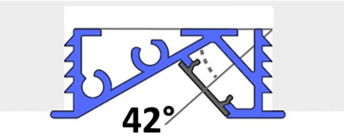LED Profil Einbau 42° Alu 26x9,2mm mit Abd. opal