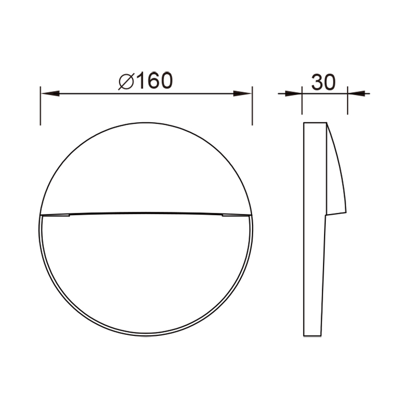 Wandleuchte LED Ø16cm Anthrazit