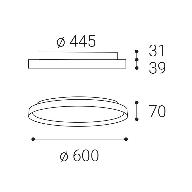 LED Deckenleuchte Ø60 schwarz CCT dir/ind.