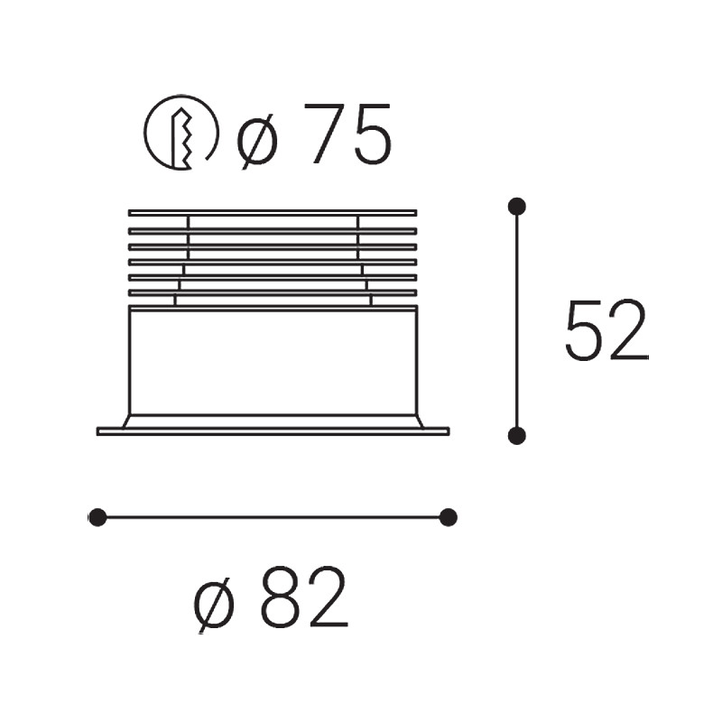 Faretto da incasso a LED nero da incasso IP44