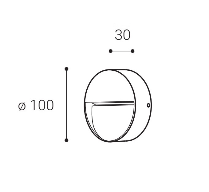 LED Wandleuchte IP54 anthrazit Ø10cm