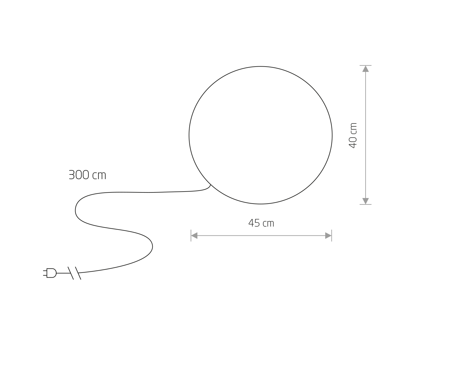 Kugelleuchte Ø45cm IP65 1xE27