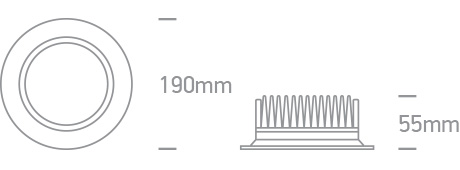 LED Einbau 20W CCT Ø19cm schwarz