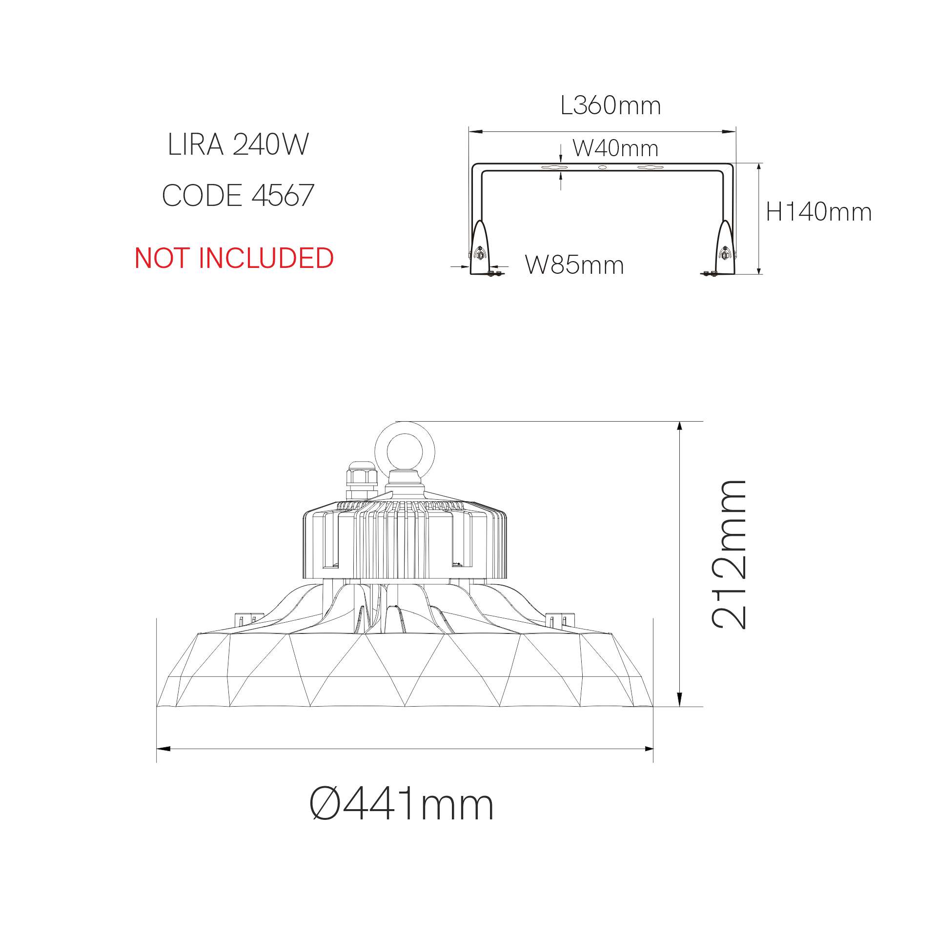 Hallenstrahler LED 140W-240W IP65