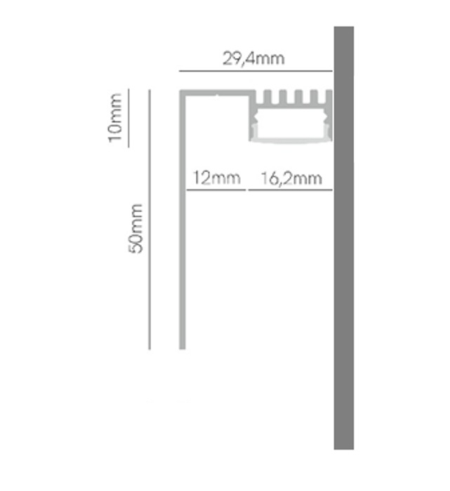 Wandprofil mit Blende Weiß