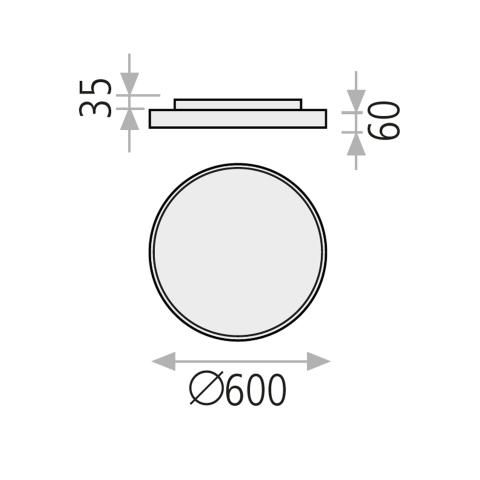 LED Deckenleuchte dir/ind. Ø60 weiß